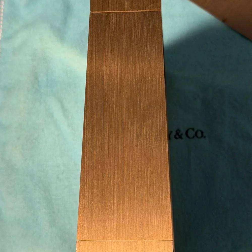 Tiffany & Co. Brushed brass Square table clock